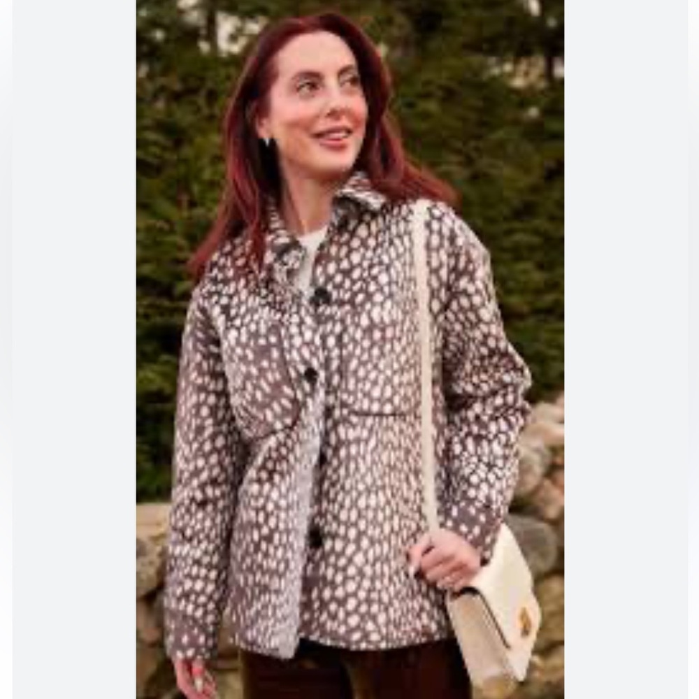 Avec Les Filles for Anthropologie Faux Fur Shacket Animal Print Jacket XS NEW